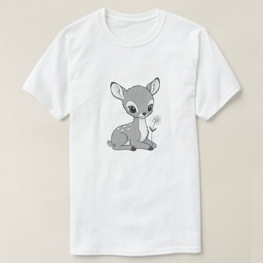 Cute Baby Deer Nursery Wall Art – Woodland Animal T-Shirt (Design vorne)