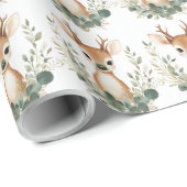 Cute Baby Deer Woodland Wrapping Paper Geschenkpapier (Rolleneckpunkt)
