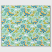 Cute Baby Dinos im boho-Stil nahtlos Geschenkpapier (Flach)