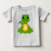 Cute Baby Dinosaur Bitcoin Crypto Graphic Toddler  Baby T-shirt (Vorderseite)