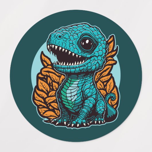 Cute Baby Dinosaur Etiketten (Design 1)