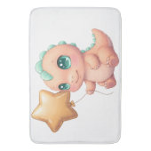 Cute Baby Dinosaur Holding Star Balloon Badematte (Vorderseite Vertikal)