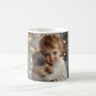 Cute Baby & Dog Christmas Mug Kaffeetasse