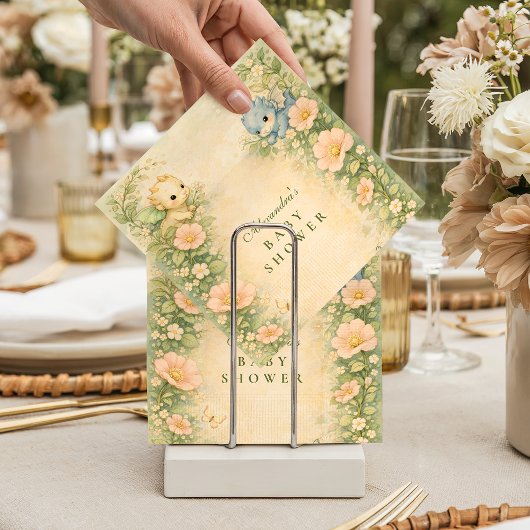 Cute Baby Dragon Fairytale Baby Shower Serviette