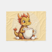 Cute Baby Dragon Hot Chocolate Kids Kawaii Cozy De Fleecedecke (Vorderseite (Horizontal))