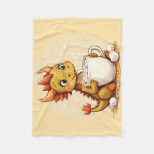 Cute Baby Dragon Hot Chocolate Kids Kawaii Cozy De Fleecedecke (Vorderseite)