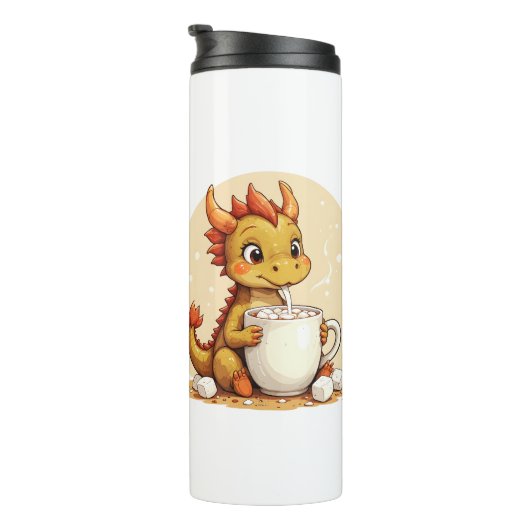 Cute Baby Dragon Hot Chocolate Kids Kawaii Cozy De Thermosbecher (Nach rechts gedreht)