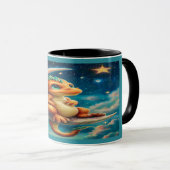 Cute Baby Dragon on Crescent Moon Magical Mug Tasse (VorderseiteRechts)