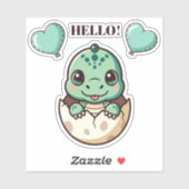 Cute Baby Dragon Sticker – Hello Dragon Hatching f (Blatt)