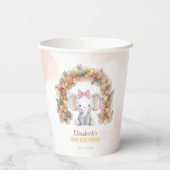 Cute Baby Elephant Balloon Arch Birthday Pappbecher (Rückseite)