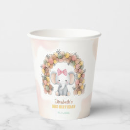 Cute Baby Elephant Balloon Arch Birthday Pappbecher