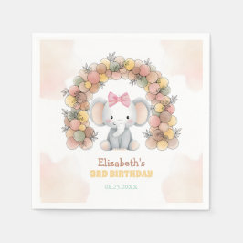 Cute Baby Elephant Balloon Arch Birthday Serviette