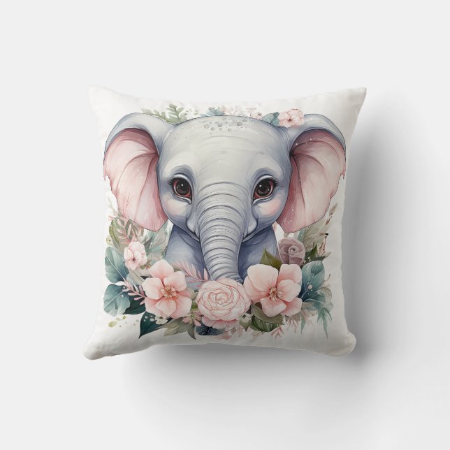 Cute Baby Elephant Decorative Pillow Kissen (Rückseite)