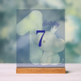 Cute Baby Elephant First Birthday Acrylschild