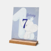 Cute Baby Elephant First Birthday Acrylschild (Winkel)