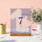 Cute Baby Elephant First Birthday Acrylschild (Hochzeit)