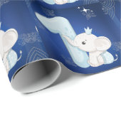 Cute Baby Elephant First Birthday Geschenkpapier (Rolleneckpunkt)