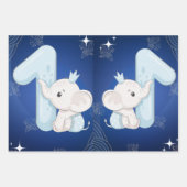 Cute Baby Elephant First Birthday Geschenkpapier Set (Vorderseite)