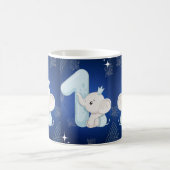 Cute Baby Elephant First Birthday Kaffeetasse (Mittel)