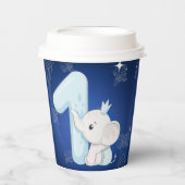 Cute Baby Elephant First Birthday Pappbecher (Vorderseite)