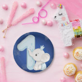 Cute Baby Elephant First Birthday Pappteller (Party)
