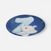 Cute Baby Elephant First Birthday Pappteller (Schrägansicht)