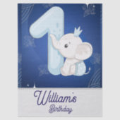 Cute Baby Elephant First Birthday Seidenpapier (Vorderseite)