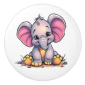 Cute Baby Elephant  Keramikknauf (Vorderseite)