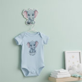 Cute Baby Elephant Personalized Name Baby Bodysuit Baby Strampler