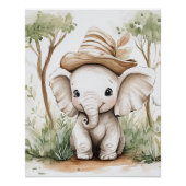 Cute Baby Elephant Poster (Vorderseite)