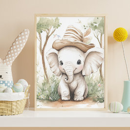 Cute Baby Elephant Poster