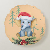 Cute Baby Elephant Safari Theme Rundes Kissen (Vorderseite)