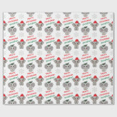 Cute Baby Elephant Santa Hat Christmas Geschenkpapier (Flach)