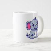 Cute Baby Elephant Sitting Cartoon-23800 Jumbo-Tasse (Vorderseite Rechts)