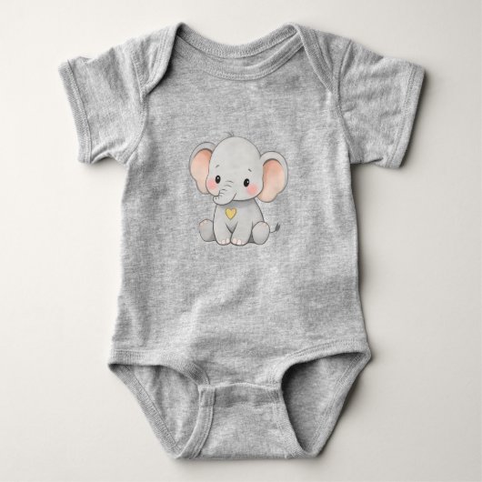 Cute Baby Elephant – Toddler Clothing Design Baby Strampler (Vorderseite)
