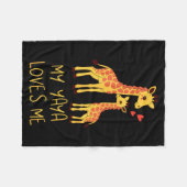 Cute Baby Giraffe And Grandma My Yaya Loves Me  Fleecedecke (Vorderseite (Horizontal))