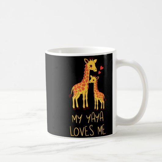 Cute Baby Giraffe And Grandma My Yaya Loves Me  Kaffeetasse (Rechts)