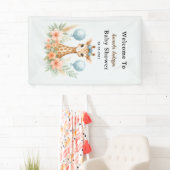 Cute Baby Giraffe Boy Baby Shower | Blue Safari Banner (Insitu)