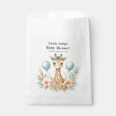 Cute Baby Giraffe Boy Baby Shower | Blue Safari Geschenktütchen (Vorderseite)
