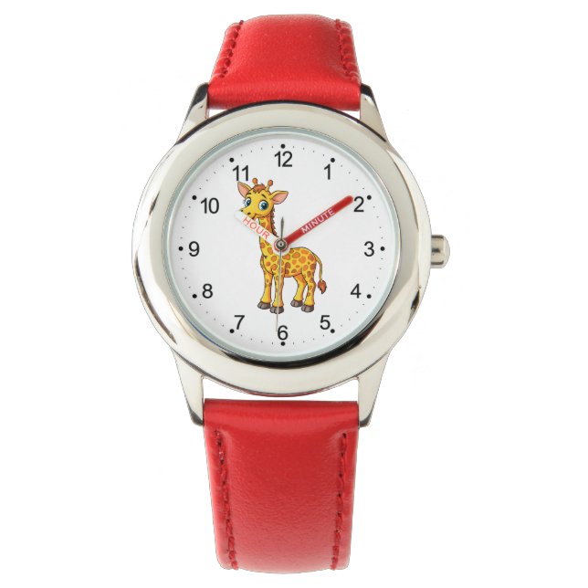 Cute Baby Giraffe Cartoon-35281 Armbanduhr (Vorderseite)