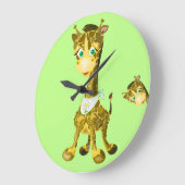 Cute Baby Giraffe Große Wanduhr (Winkel)