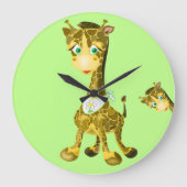 Cute Baby Giraffe Große Wanduhr (Vorderseite)