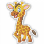 Cute Baby Giraffe Smiling Cartoon-35280 Aufkleber (Vorderseite)