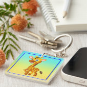 Cute Baby Giraffe Smiling Cartoon-35280 Schlüsselanhänger (Vorderseite rechts)