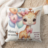 Cute Baby Giraffe with Balloons Baby Shower Kissen (Decke)