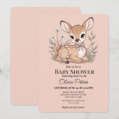 Cute Baby Girl Baby Shower Invitation Einladung (Vorne/Hinten)