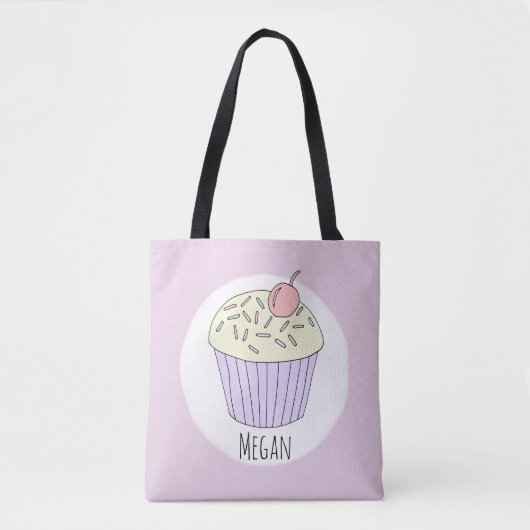 Cute Baby Girl Cupcake Muffin with Name Diaper Tasche (Vorderseite)