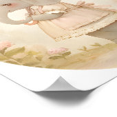 Cute Baby Girl Elephant in Rain Nursery Wall Art Poster (Ecke)