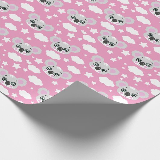 Cute baby girl face koala geschenkpapier (Ecke)