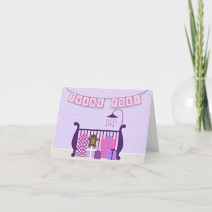 Cute Baby Girl Nursery Thank You Dankeskarte